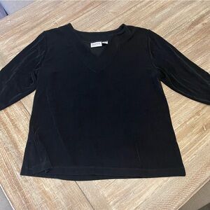 Chico’s Travelers black top size 3 3/4 sleeve comfortable packable wrinkle-free